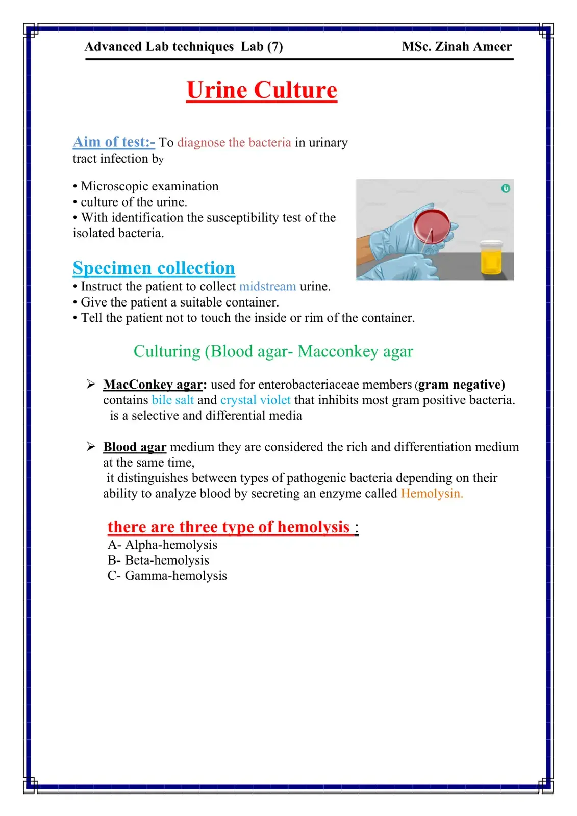 غلاف كتاب Advanced Lab Techniques Lab (7): Urine Culture