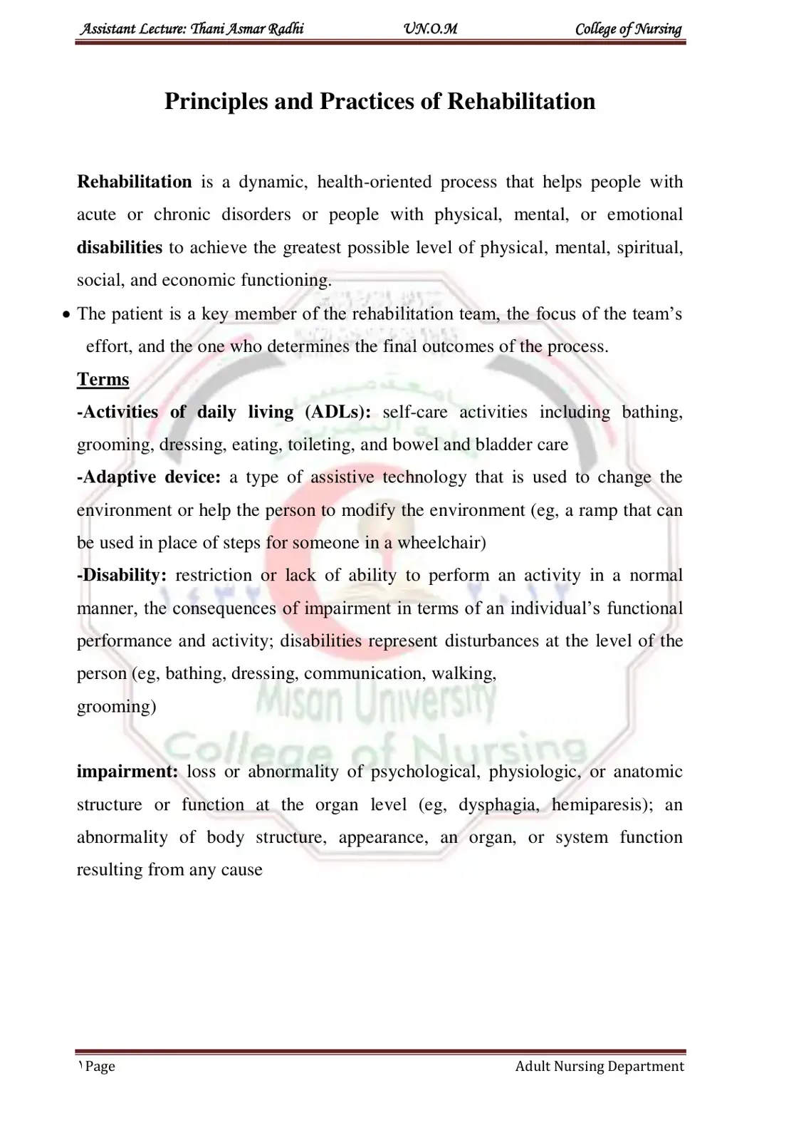 غلاف كتاب Principles and Practices of Rehabilitation