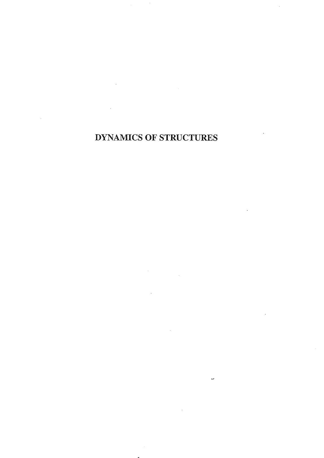 غلاف كتاب DYNAMICS OF STRUCTURES