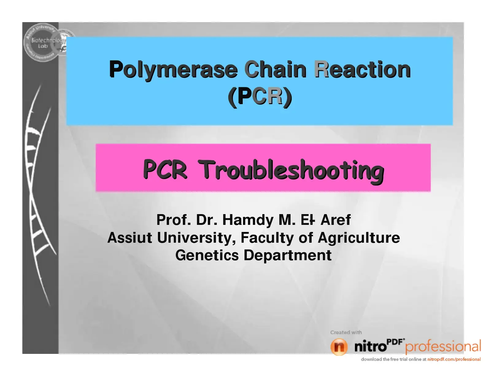 غلاف كتاب Polymerase Chain Reaction (PCR) PCR Troubleshooting