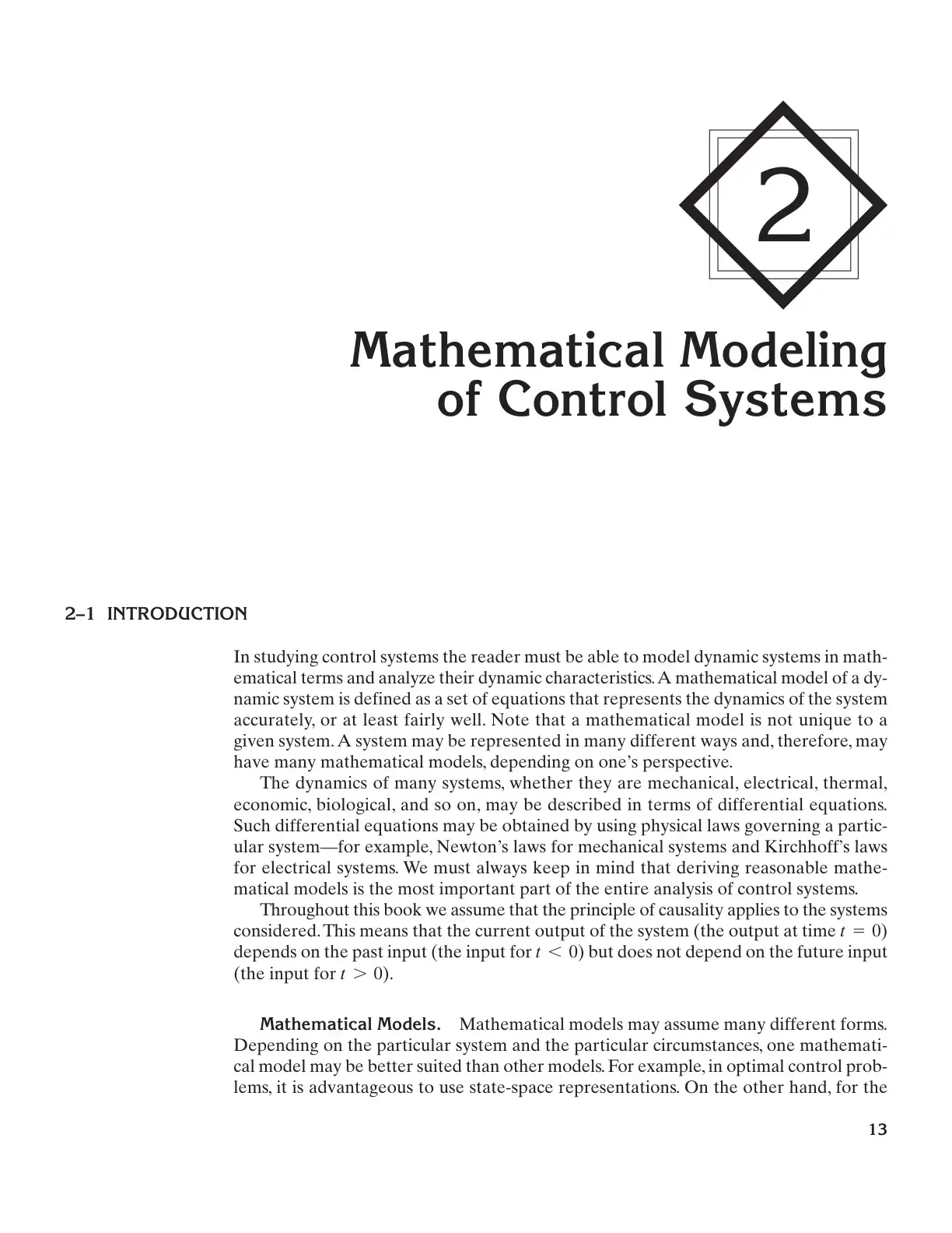 غلاف كتاب Mathematical Modeling of Control Systems