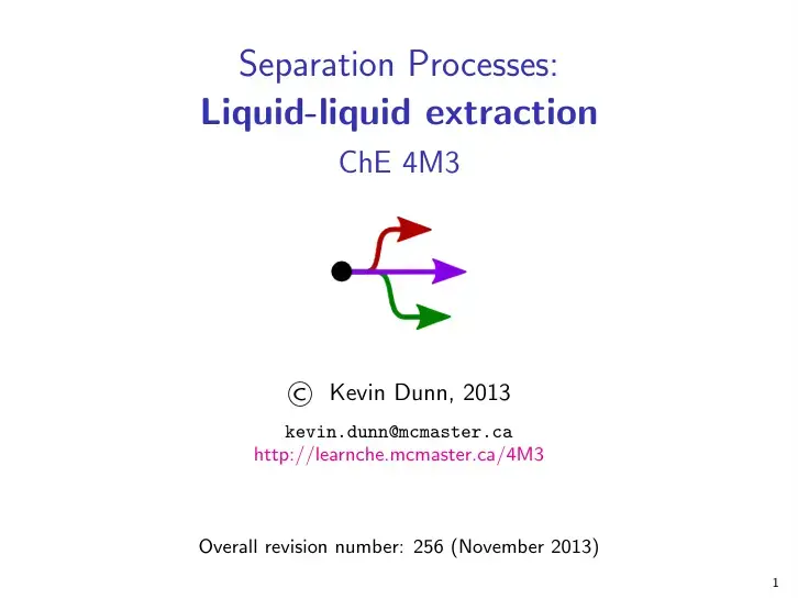 غلاف كتاب Separation Processes: Liquid-Liquid Extraction