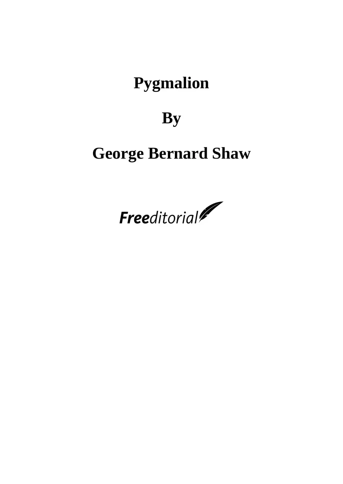 غلاف كتاب Pygmalion