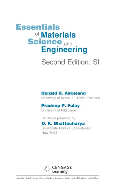غلاف كتاب Essentials of Materials Science and Engineering
