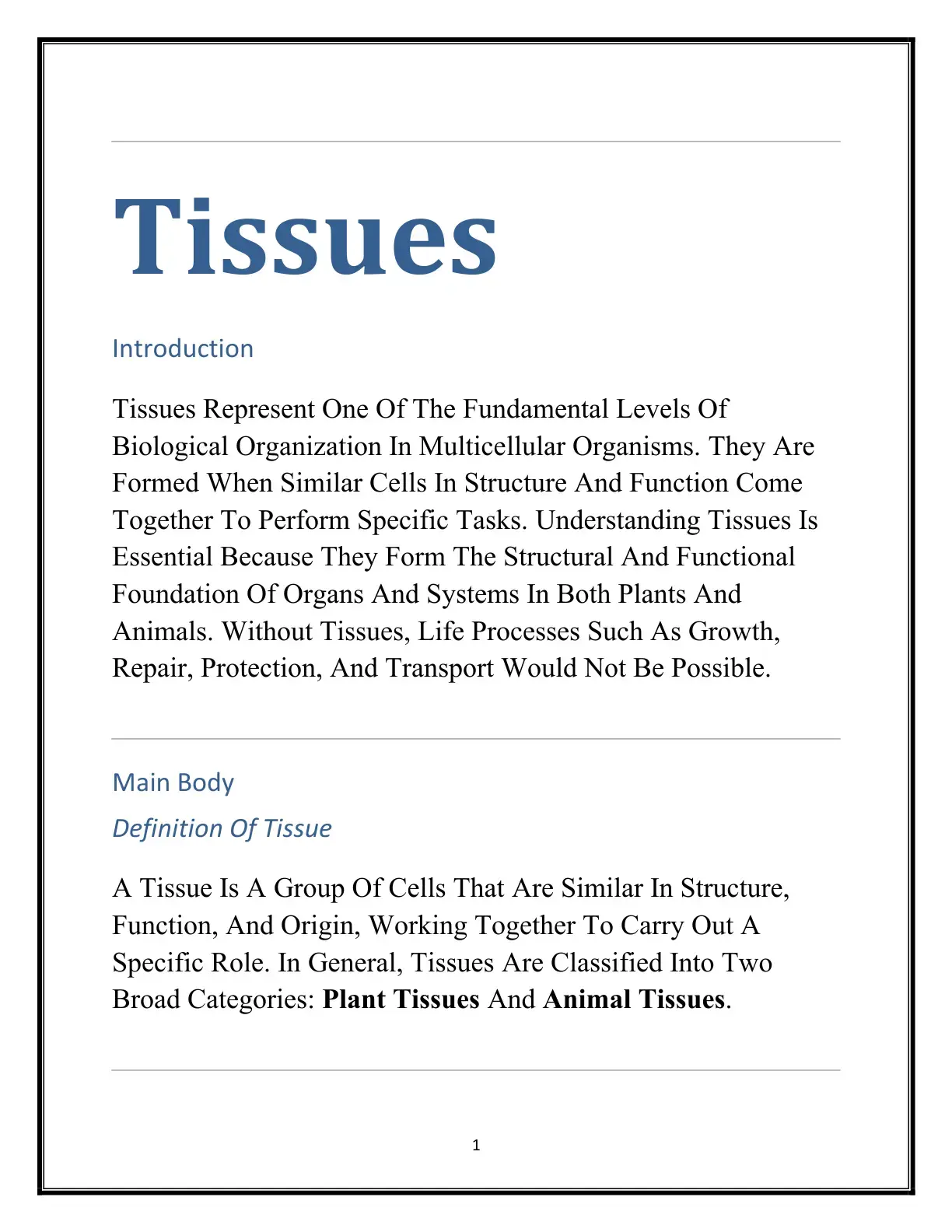 غلاف كتاب Tissues