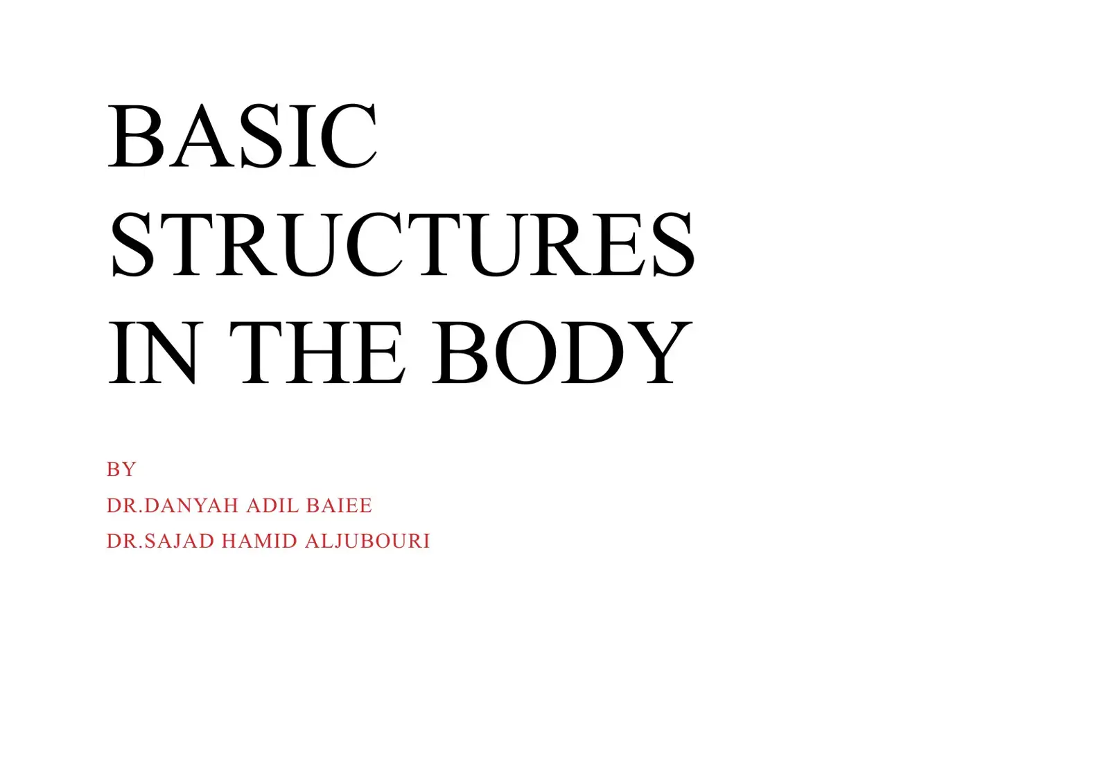 غلاف كتاب Basic Structures in the Body