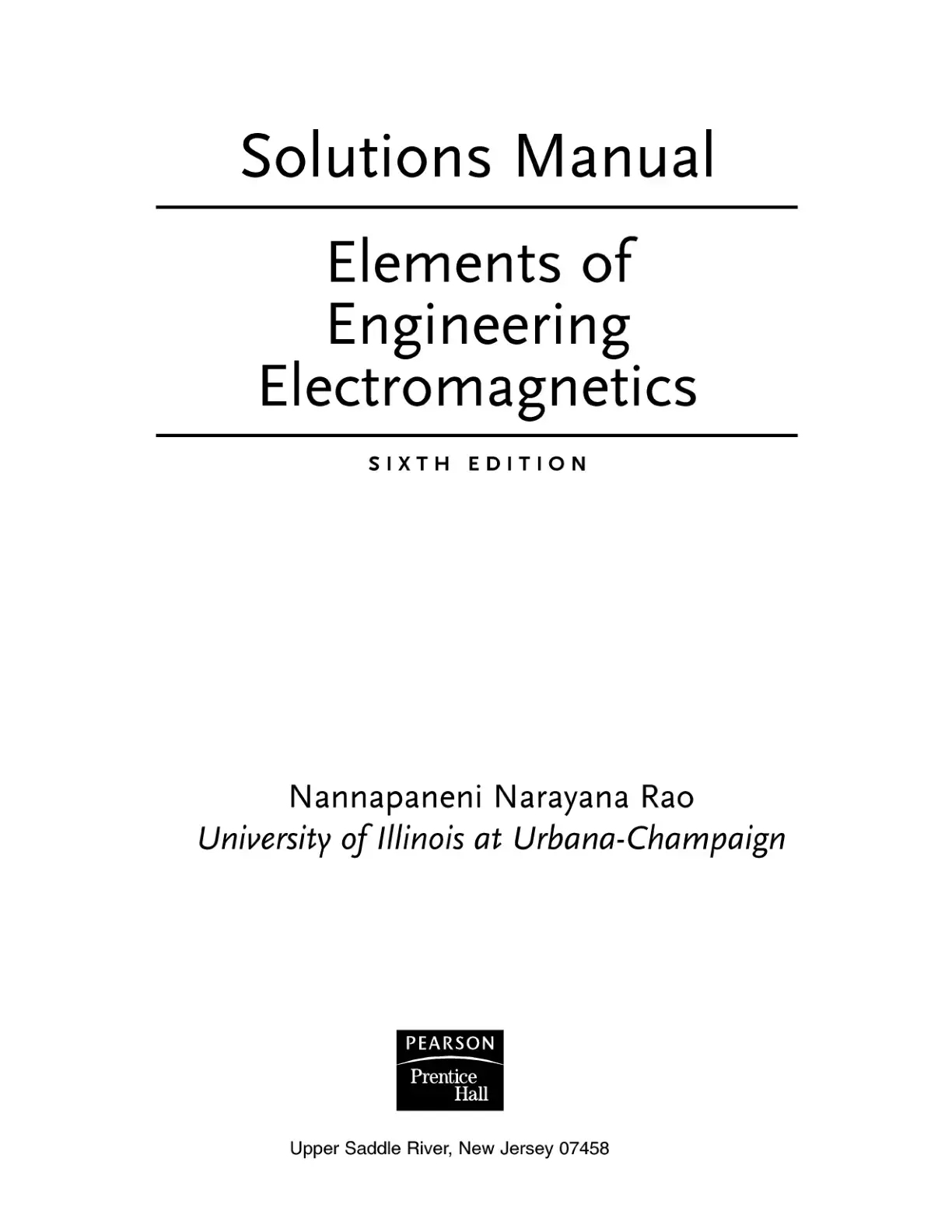 غلاف كتاب Elements of Engineering Electromagnetics