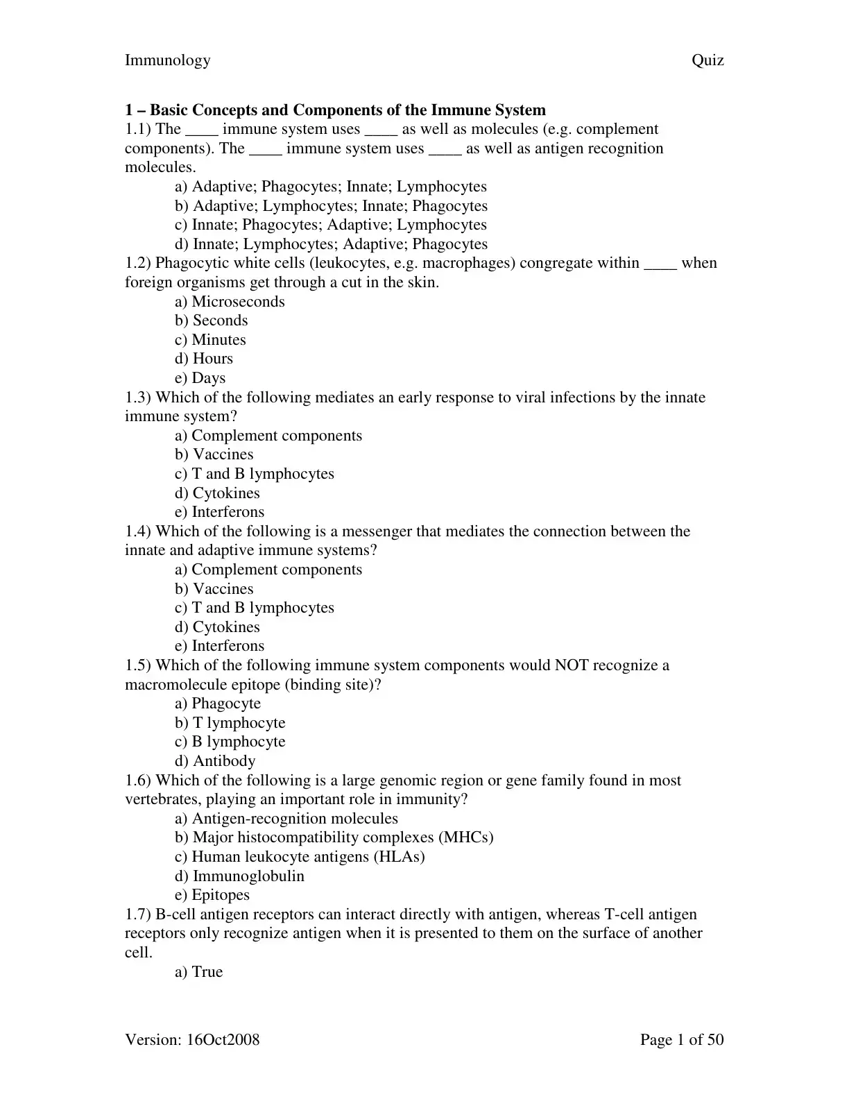 غلاف كتاب Immunology