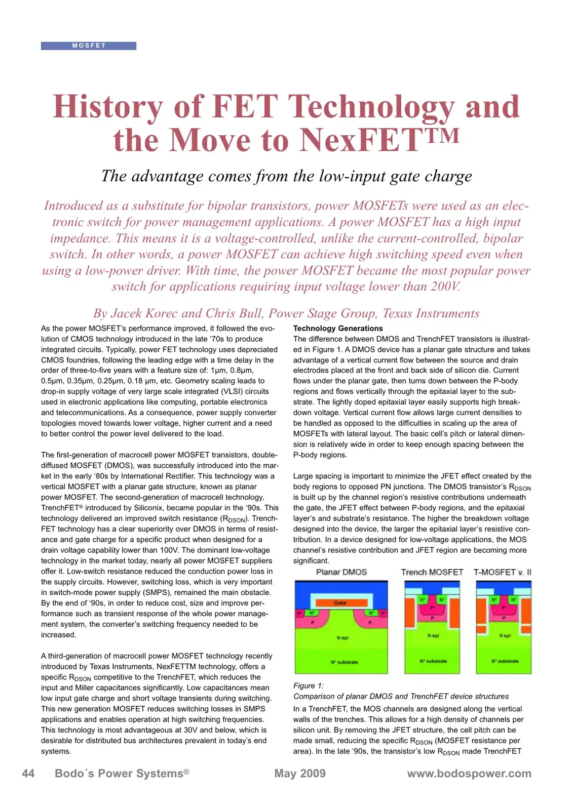 غلاف كتاب MOSFET: History of FET Technology and the Move to NexFET