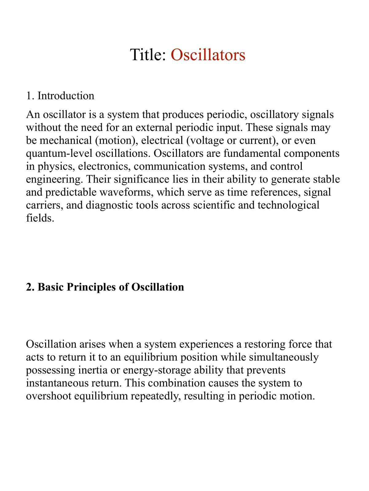 غلاف كتاب Oscillators