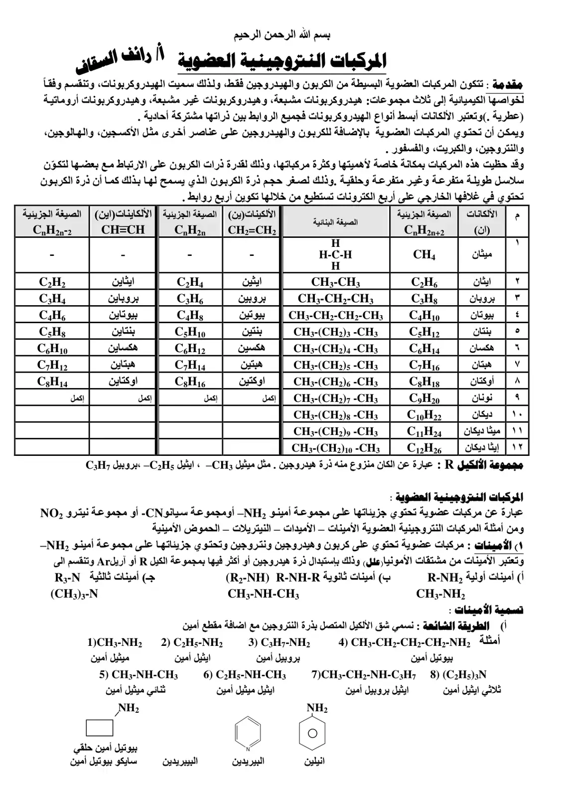 غلاف كتاب المركبات النتروجينية العضوية