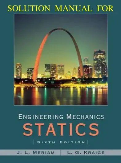 غلاف كتاب SOLUTION MANUAL FOR ENGINEERING MECHANICS STATICS