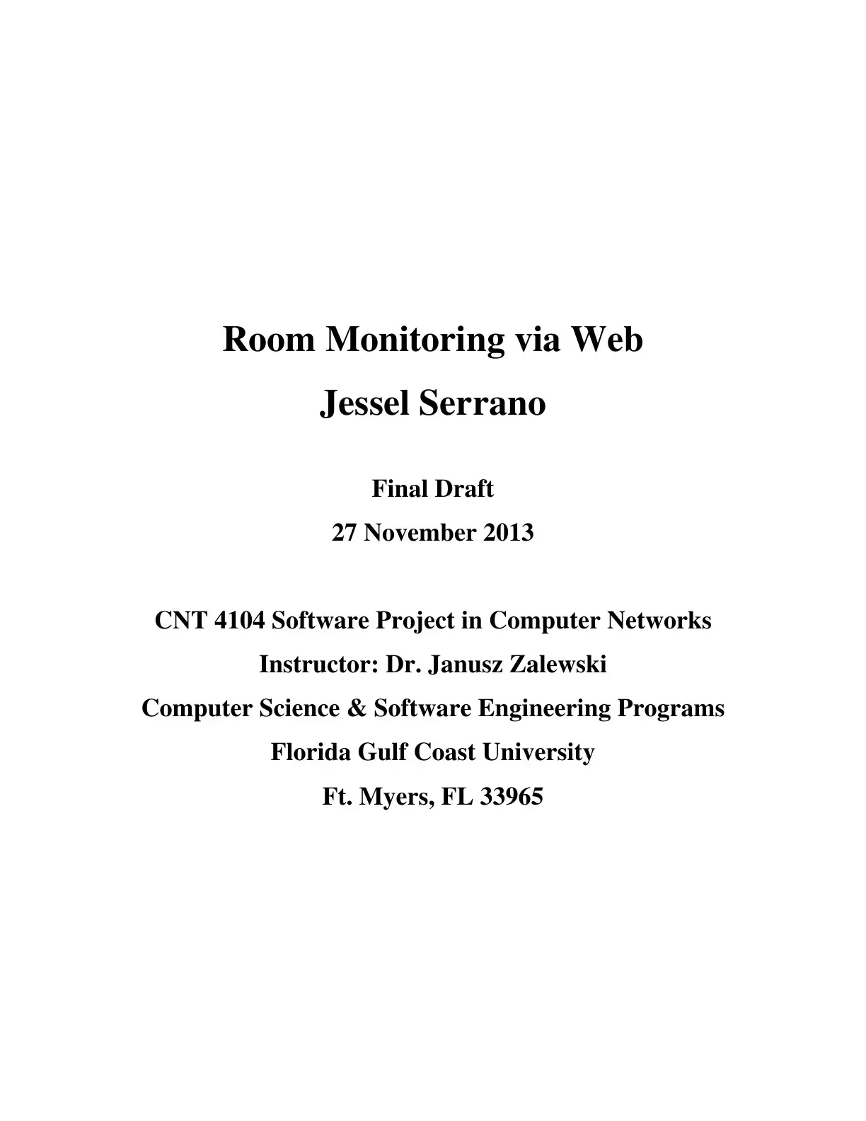 غلاف كتاب Room Monitoring via Web