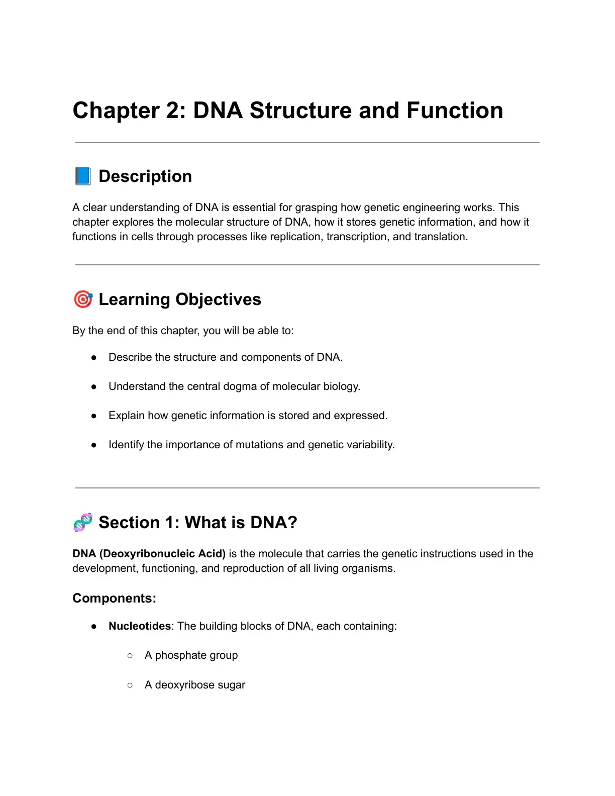 غلاف كتاب Chapter 2: DNA Structure and Function