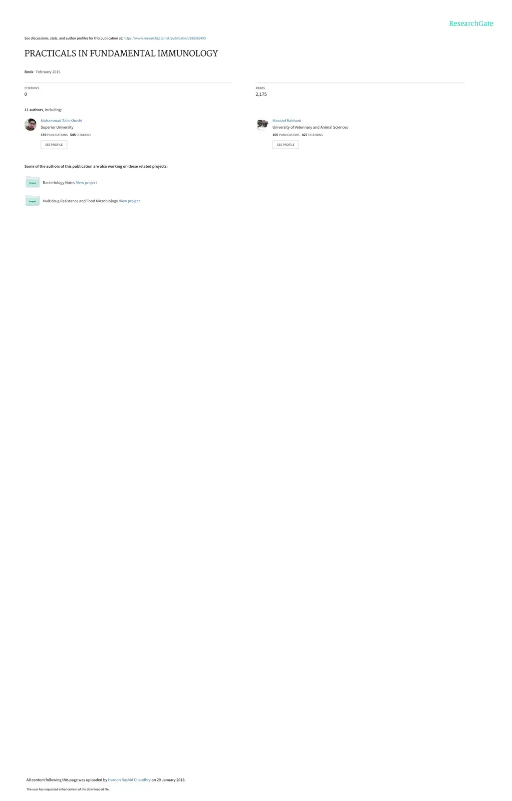 غلاف كتاب PRACTICALS IN FUNDAMENTAL IMMUNOLOGY