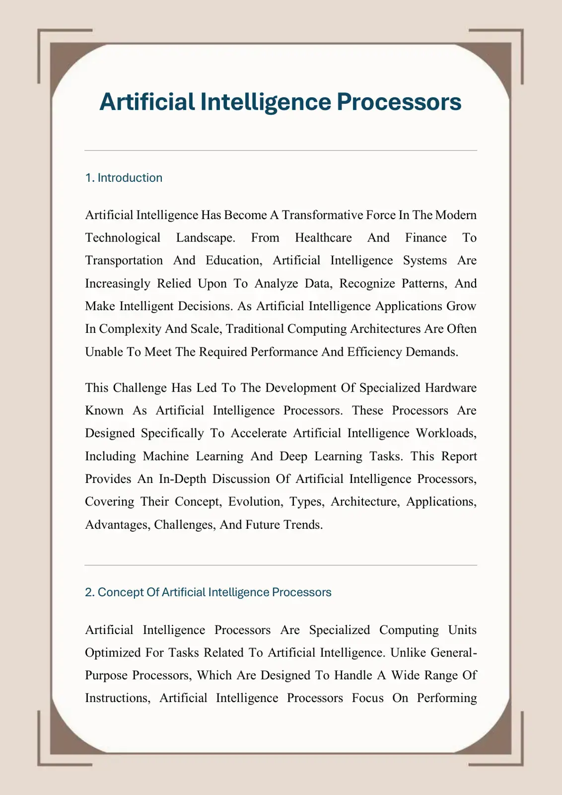 غلاف كتاب Artificial Intelligence Processors