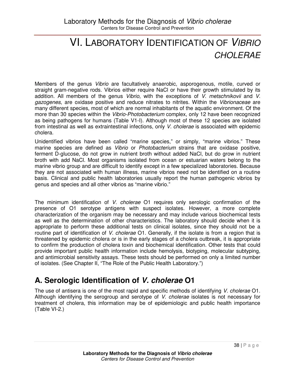 غلاف كتاب Laboratory Methods for the Diagnosis of Vibrio cholerae