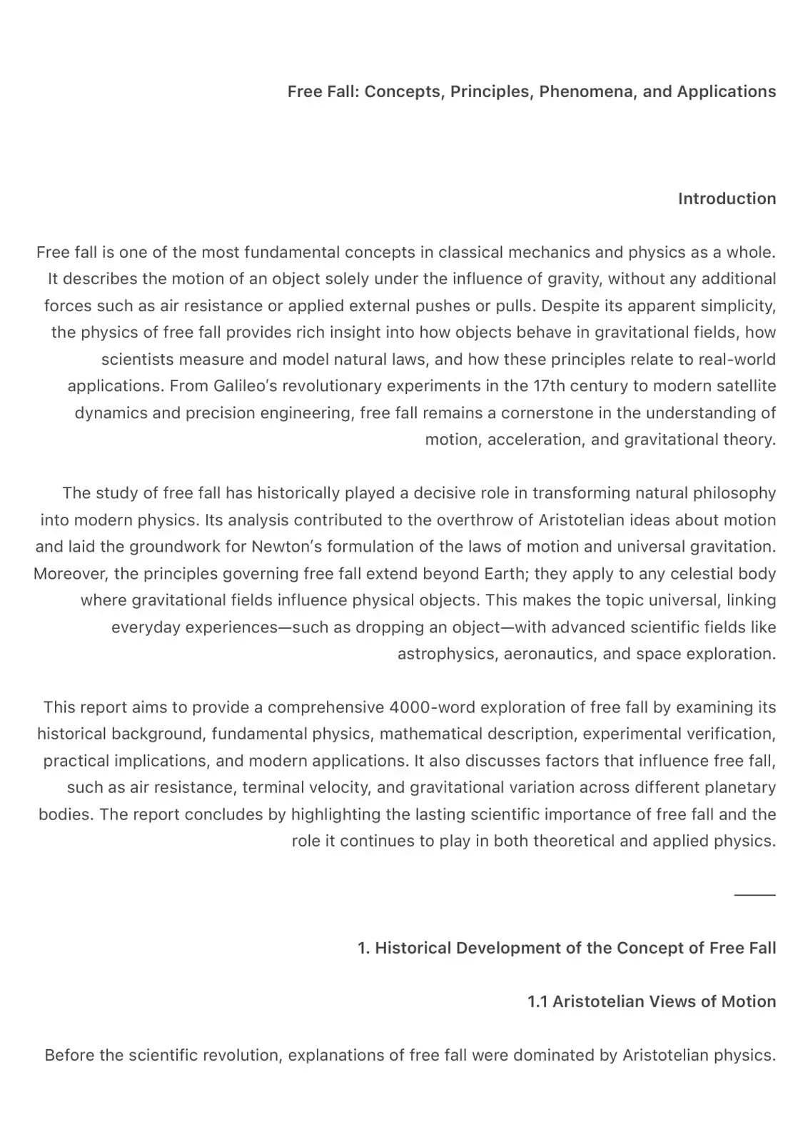 غلاف كتاب Free Fall: Concepts, Principles, Phenomena, and Applications