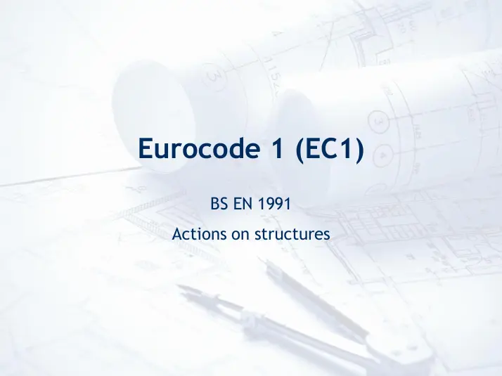غلاف كتاب Eurocode 1 (EC1) - BS EN 1991 - Actions on structures