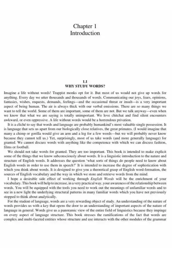 غلاف كتاب Chapter 1: Introduction: WHY STUDY WORDS?