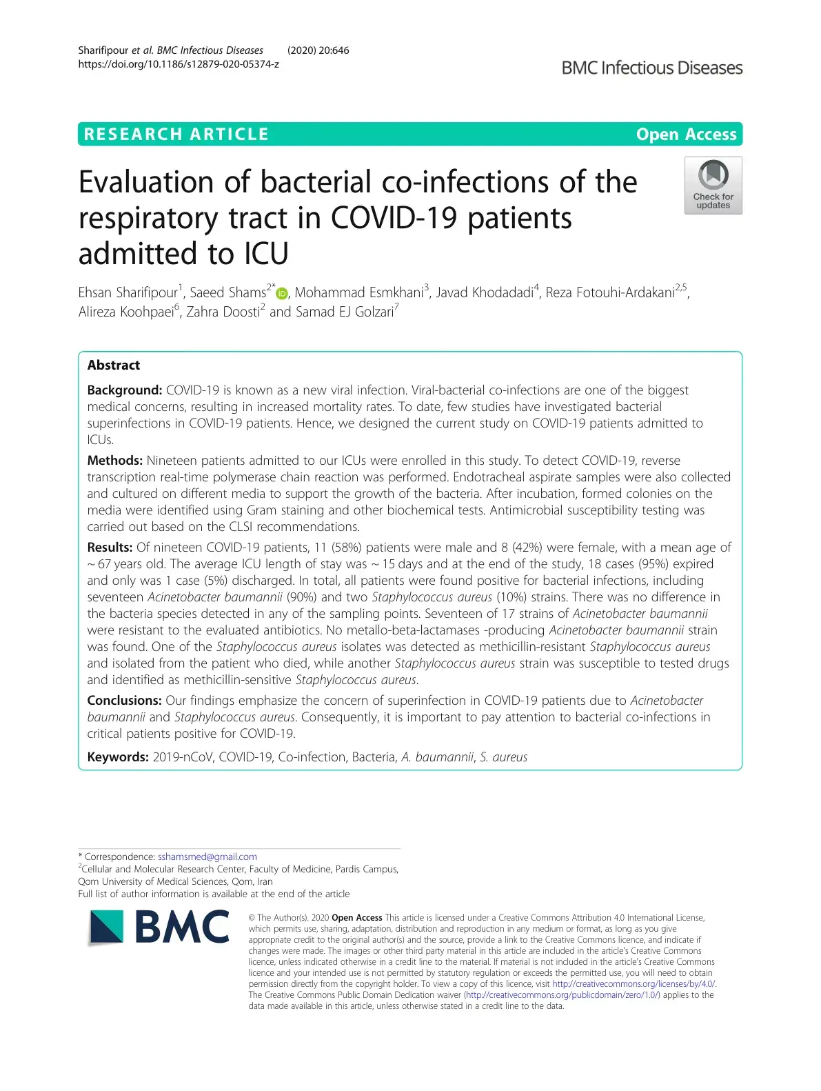 غلاف كتاب Evaluation of bacterial co-infections of the respiratory tract in COVID-19 patients admitted to ICU