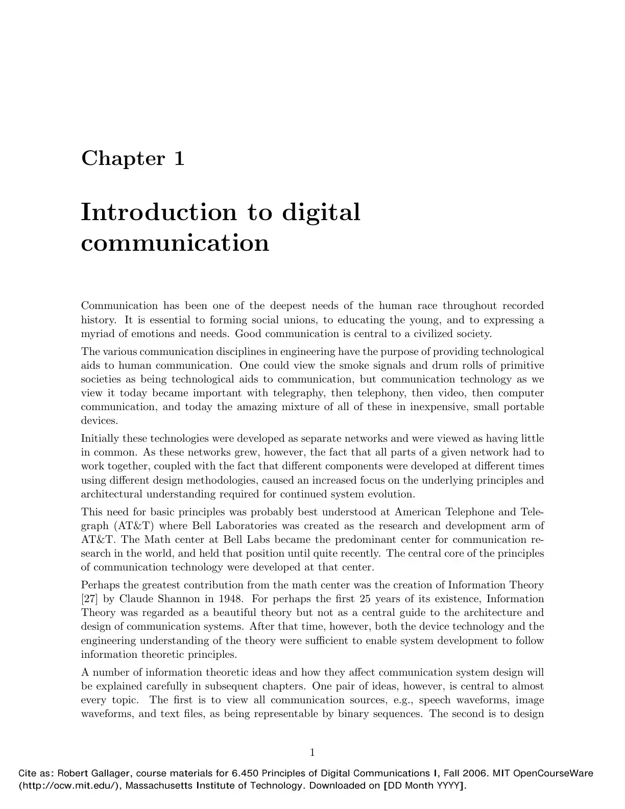 غلاف كتاب Introduction to Digital Communication