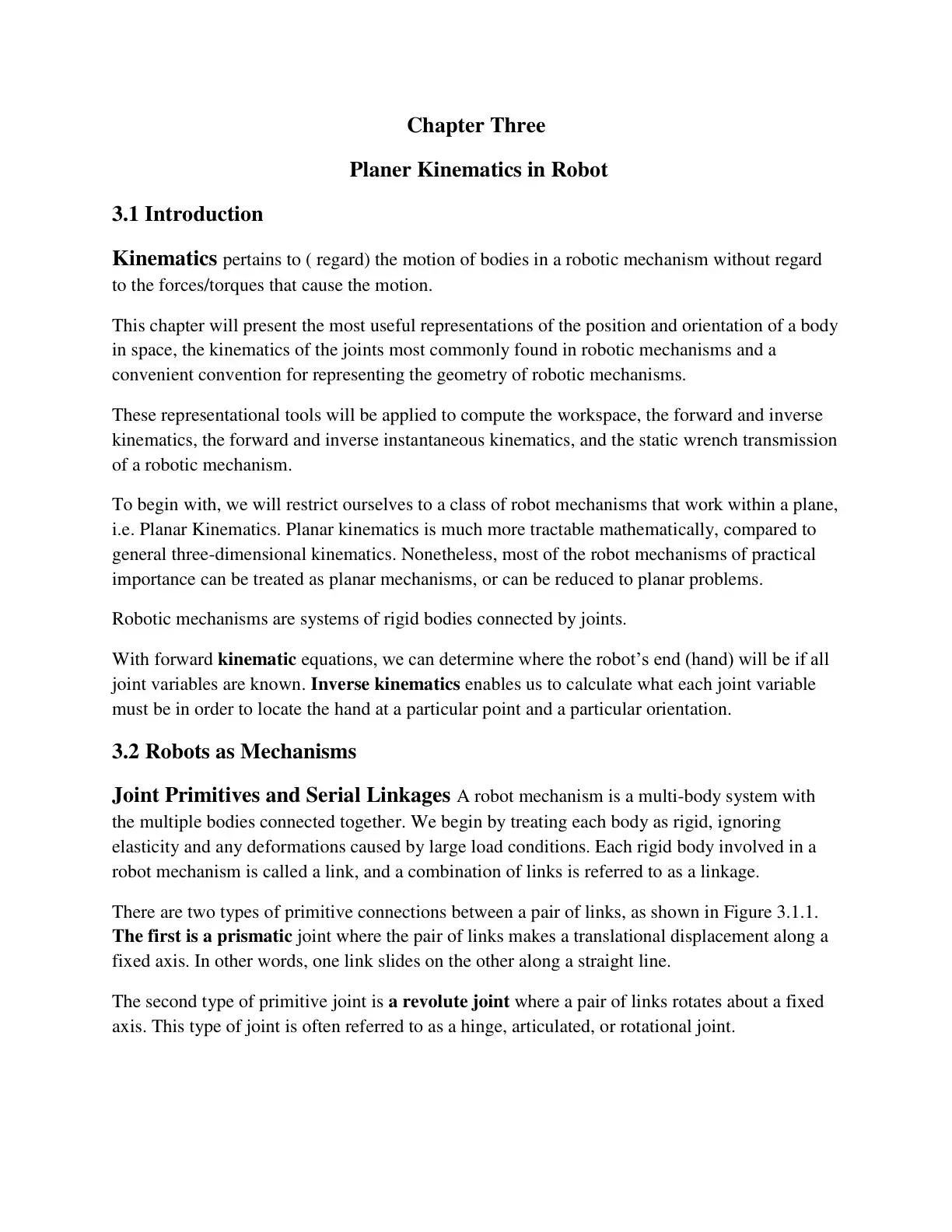 غلاف كتاب Planar Kinematics in Robot