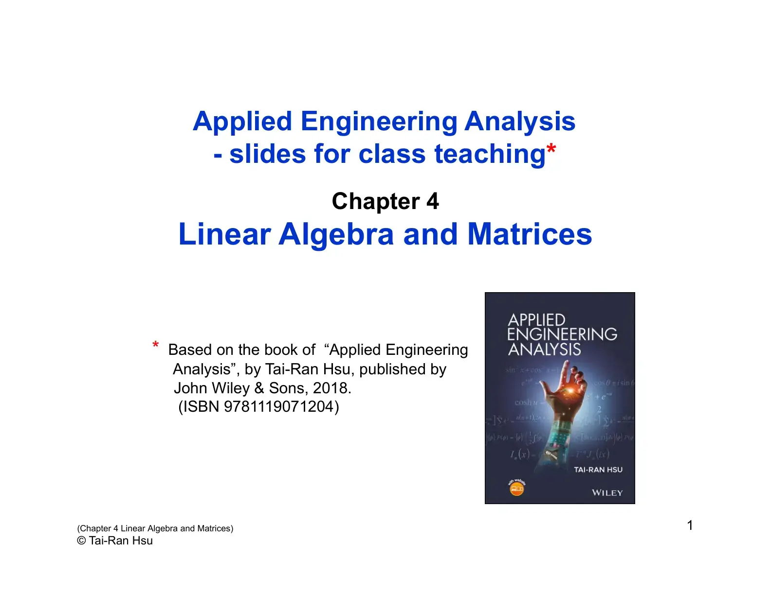 غلاف كتاب Applied Engineering Analysis