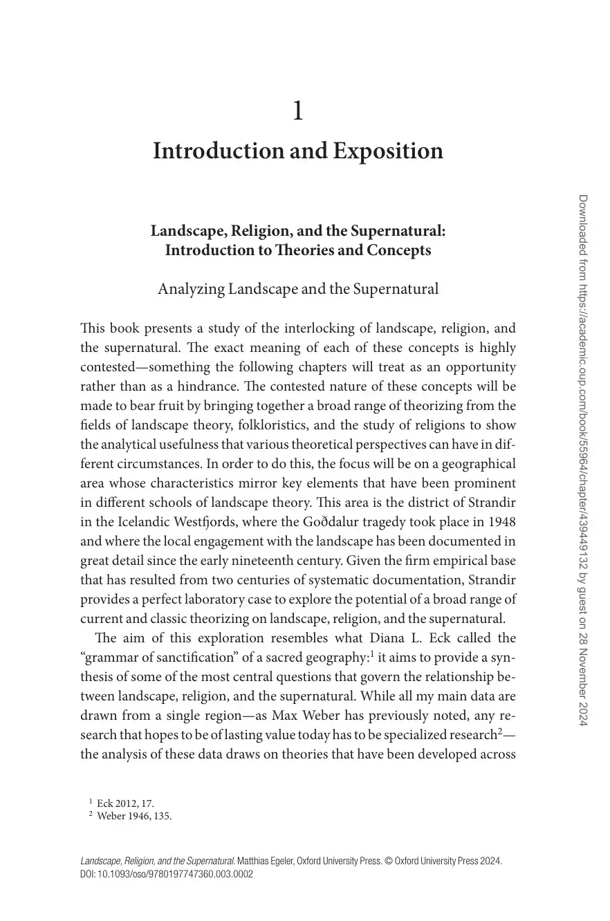 غلاف كتاب Landscape, Religion, and the Supernatural: Introduction to Theories and Concepts