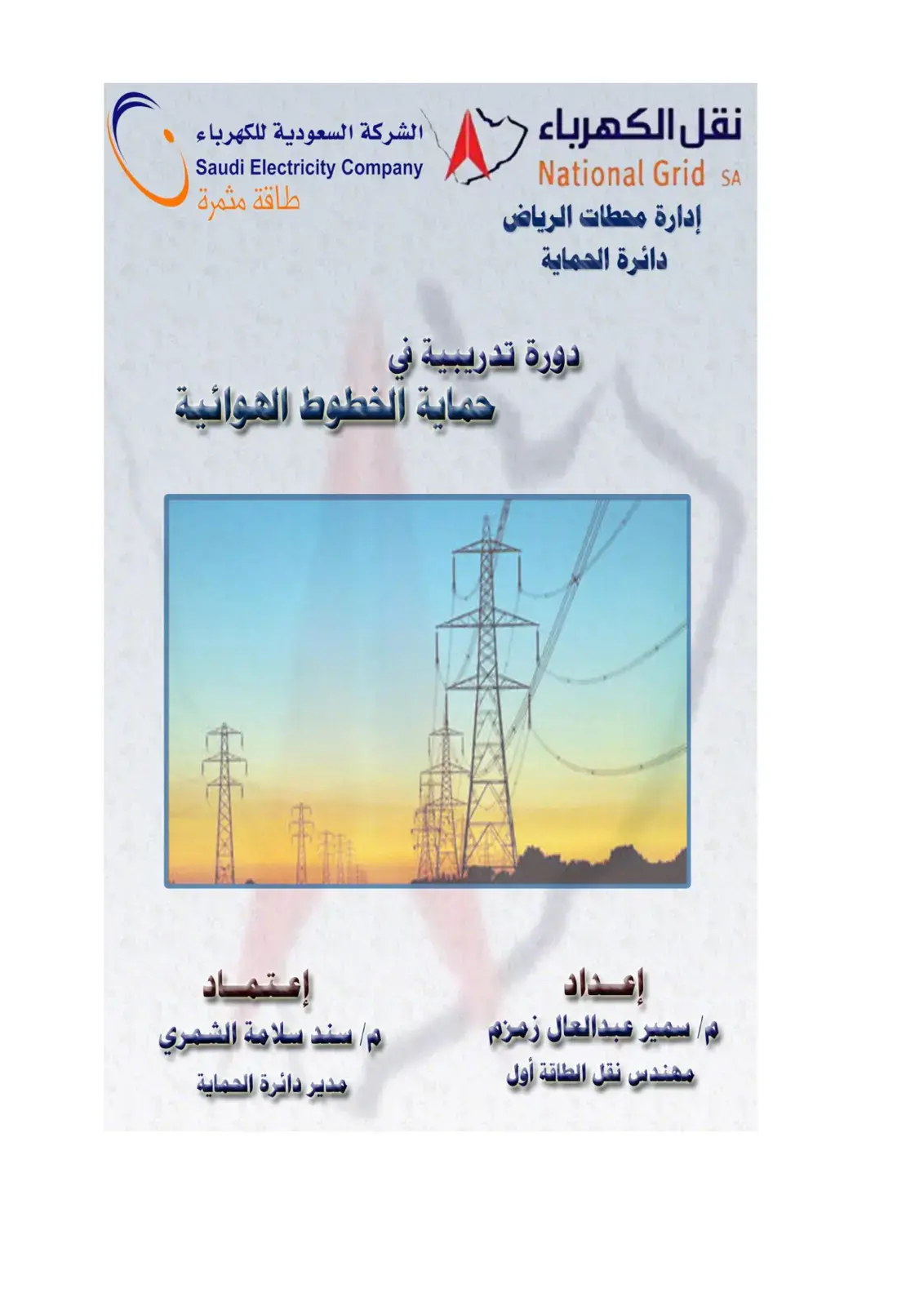 غلاف كتاب دورة تدريبية في حماية الخطوط الهوائية