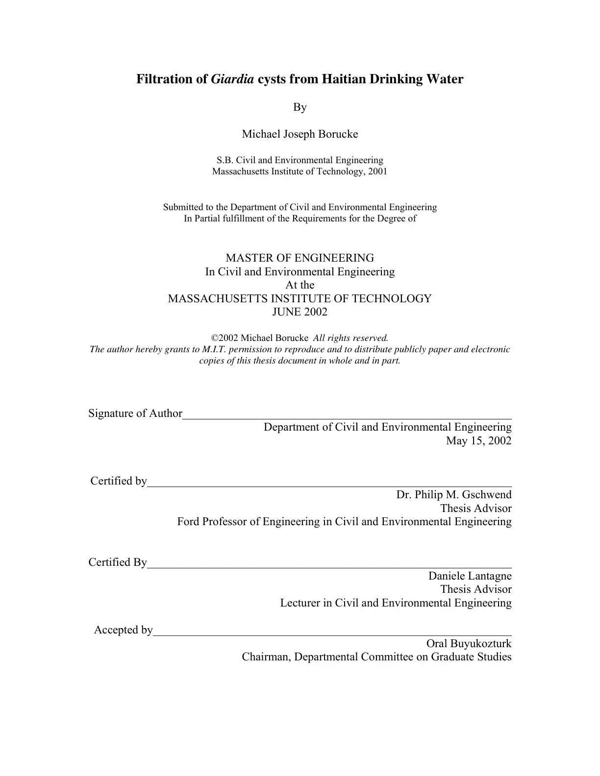 غلاف كتاب Filtration of Giardia cysts from Haitian Drinking Water
