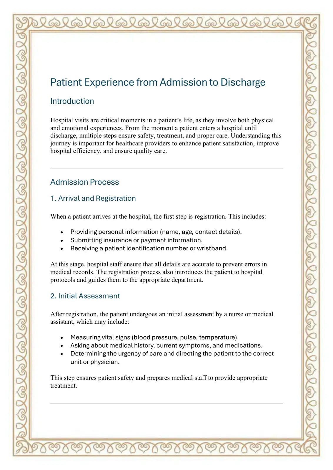 غلاف كتاب Patient Experience from Admission to Discharge