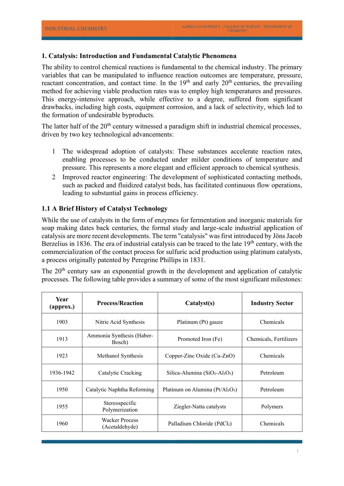 غلاف كتاب INDUSTRIAL CHEMISTRY: Catalysis - Introduction and Fundamental Catalytic Phenomena