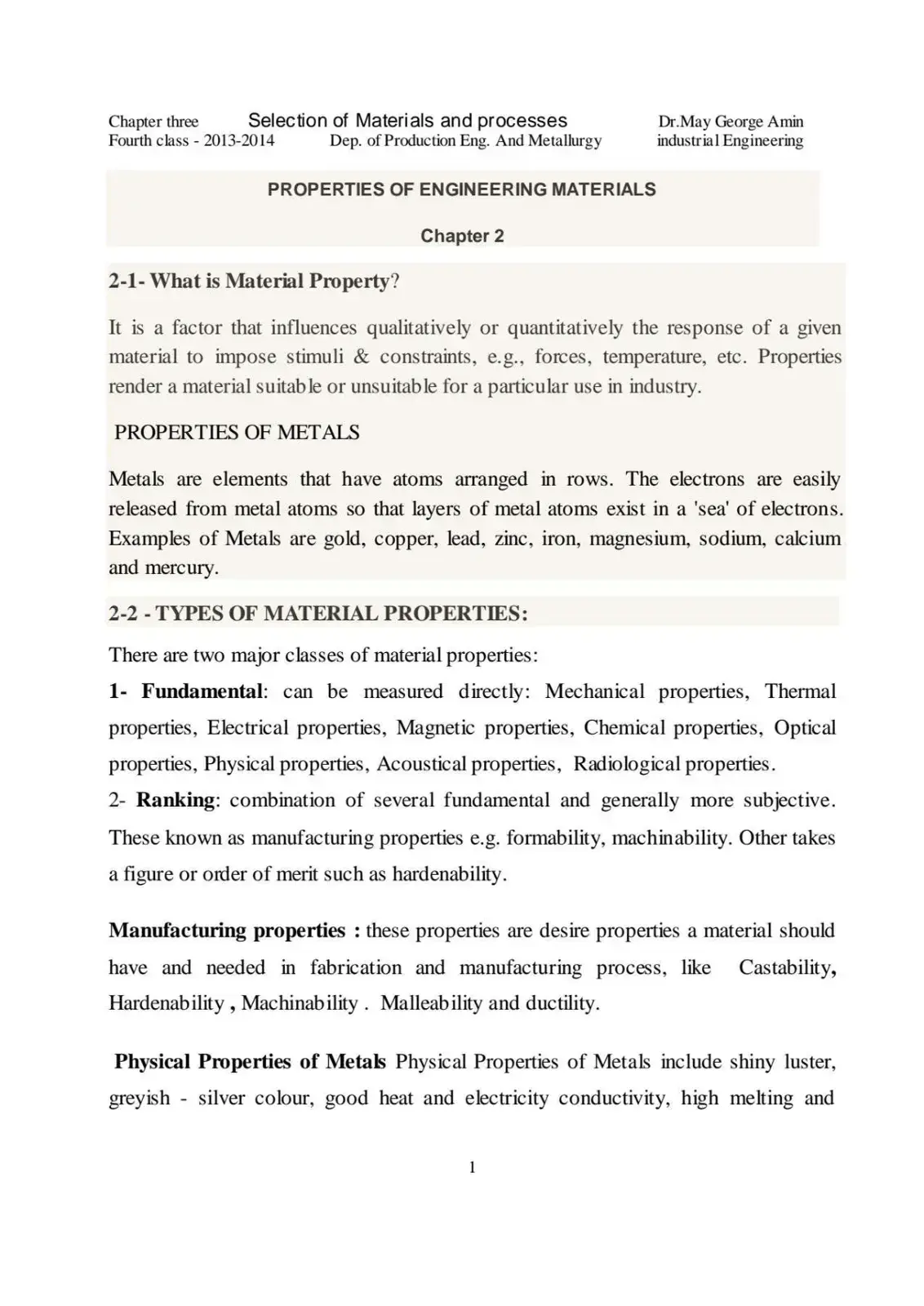 غلاف كتاب Selection of Materials and Processes