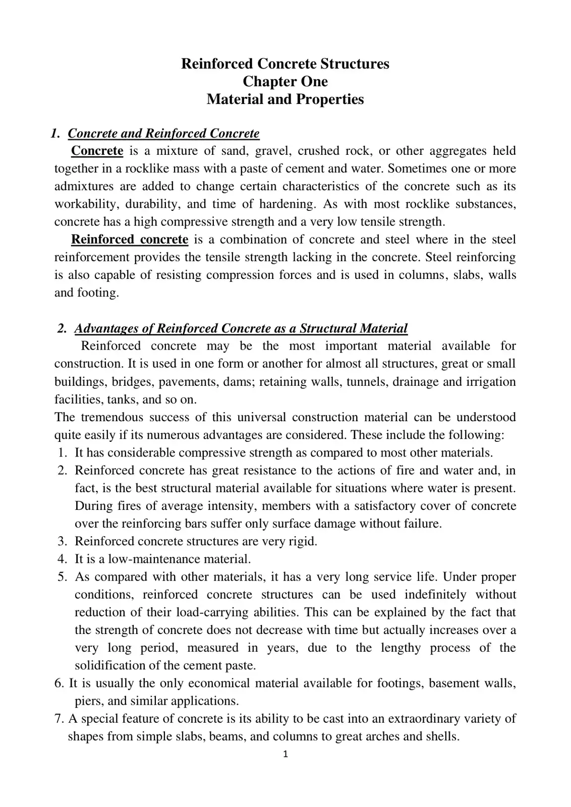 غلاف كتاب Reinforced Concrete Structures - Material and Properties