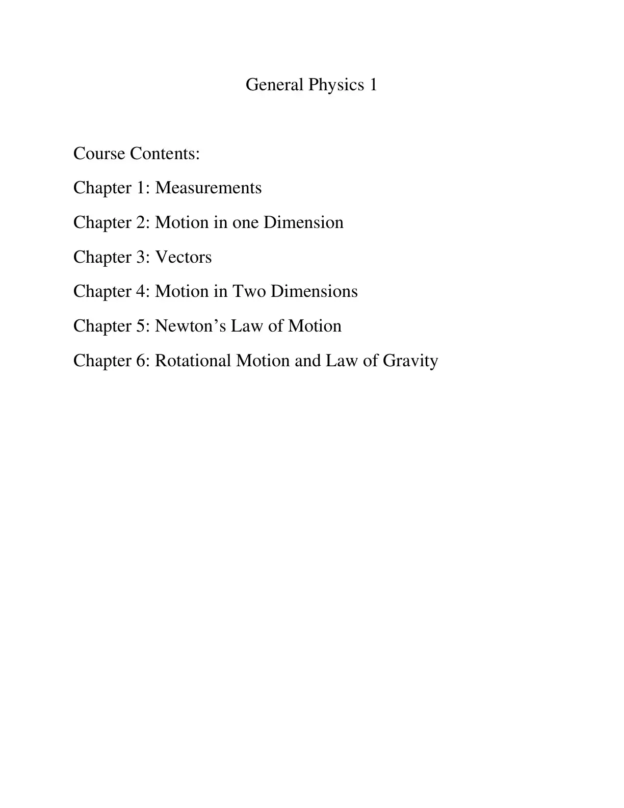 غلاف كتاب General Physics 1