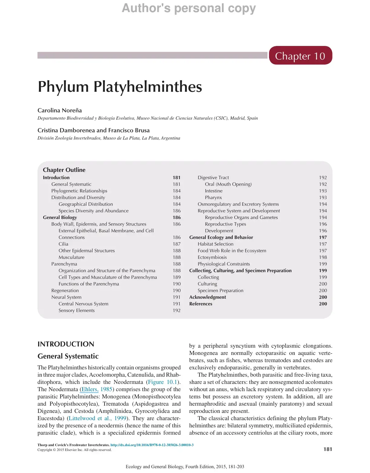 غلاف كتاب Phylum Platyhelminthes