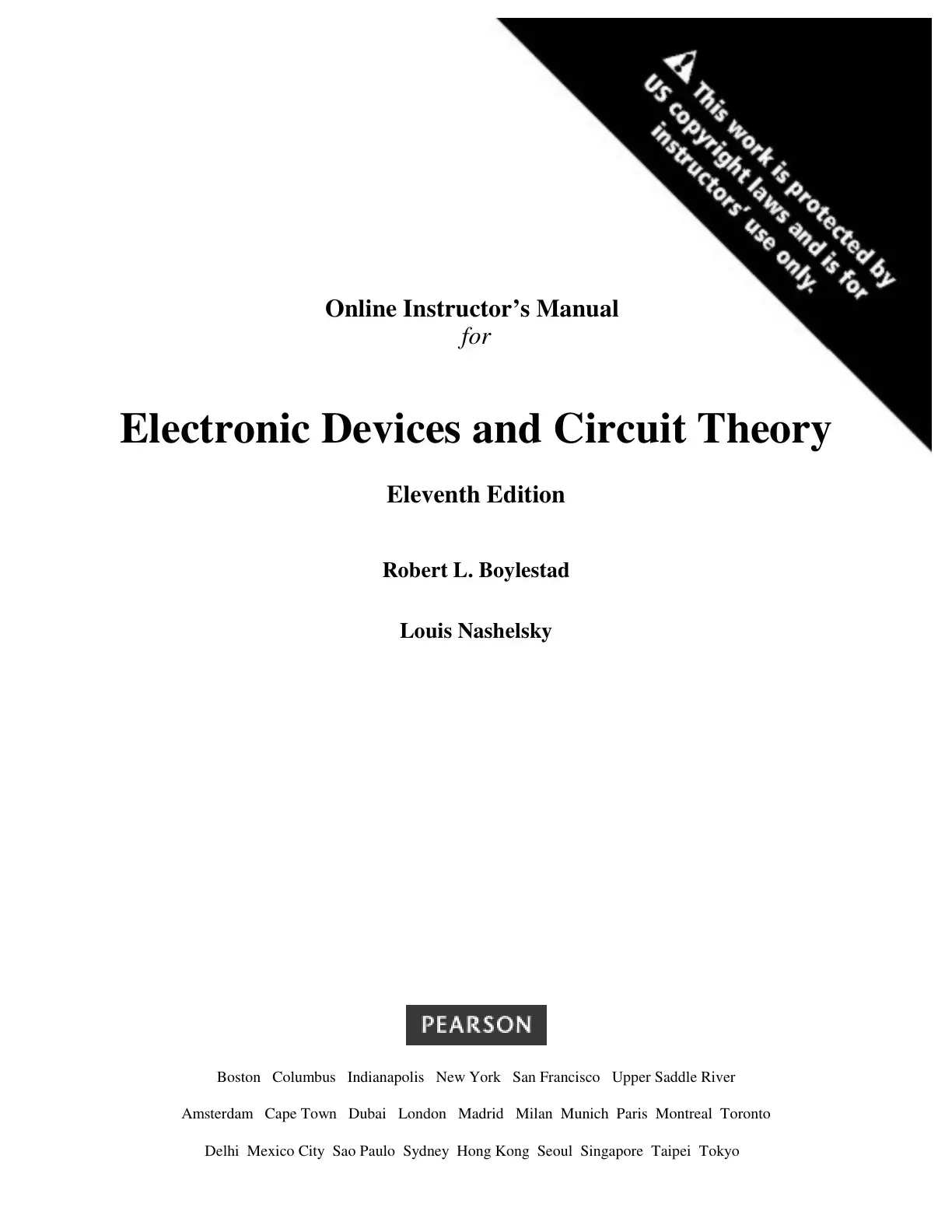 غلاف كتاب Electronic Devices and Circuit Theory