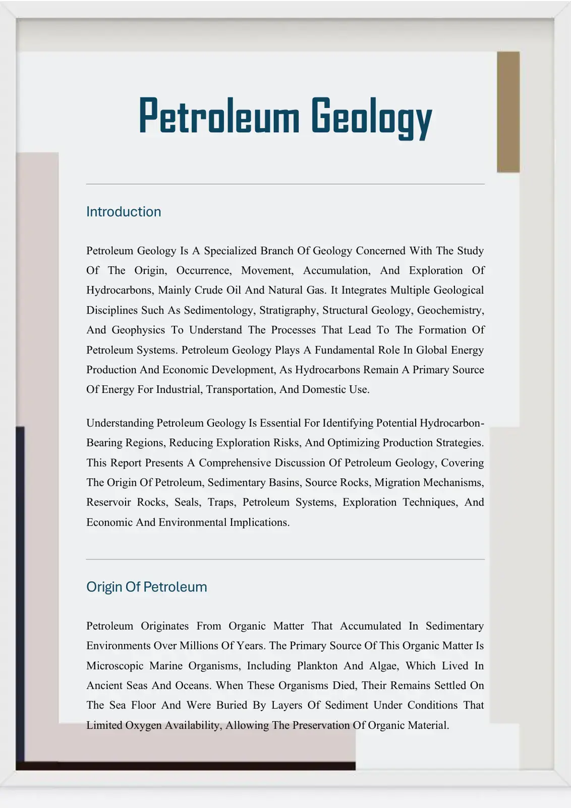 غلاف كتاب Petroleum Geology