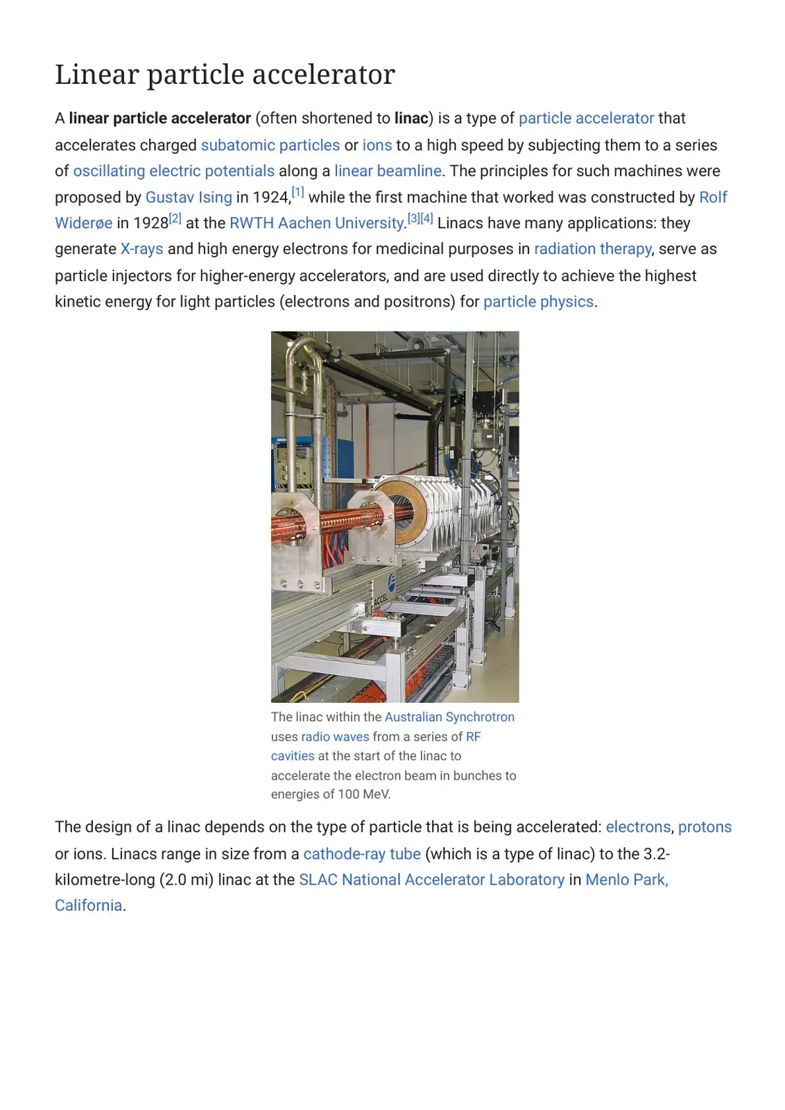 غلاف كتاب Linear particle accelerator
