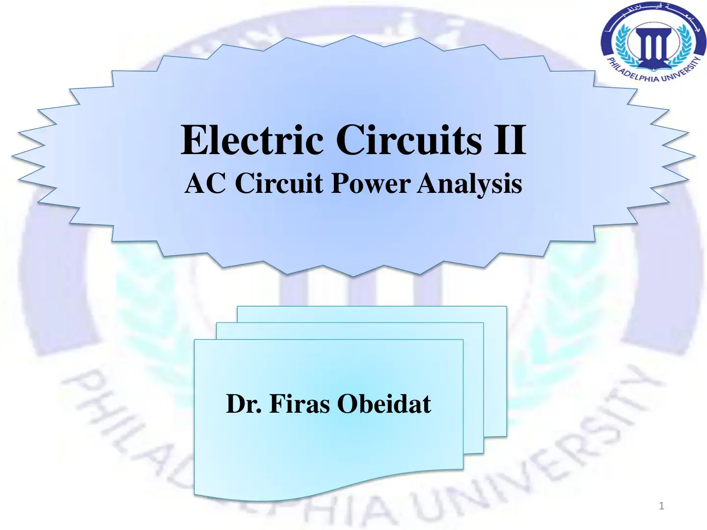 غلاف كتاب Electric Circuits II - AC Circuit Power Analysis