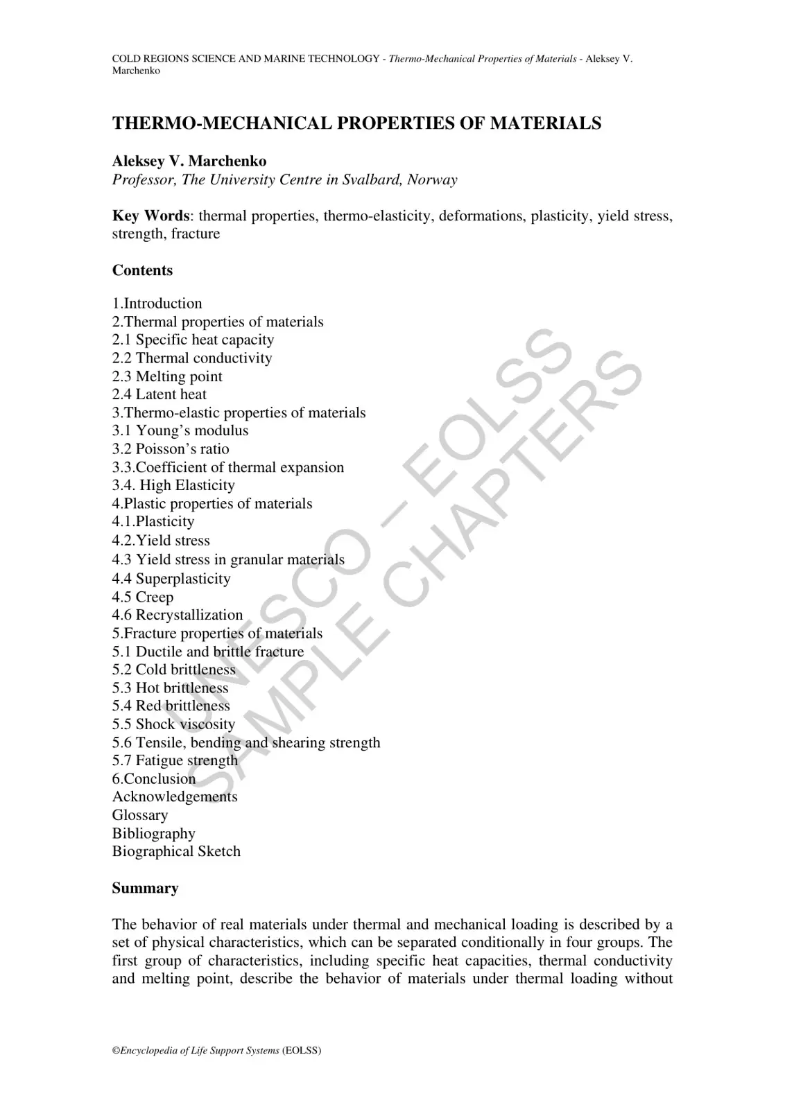 غلاف كتاب Thermo-Mechanical Properties of Materials