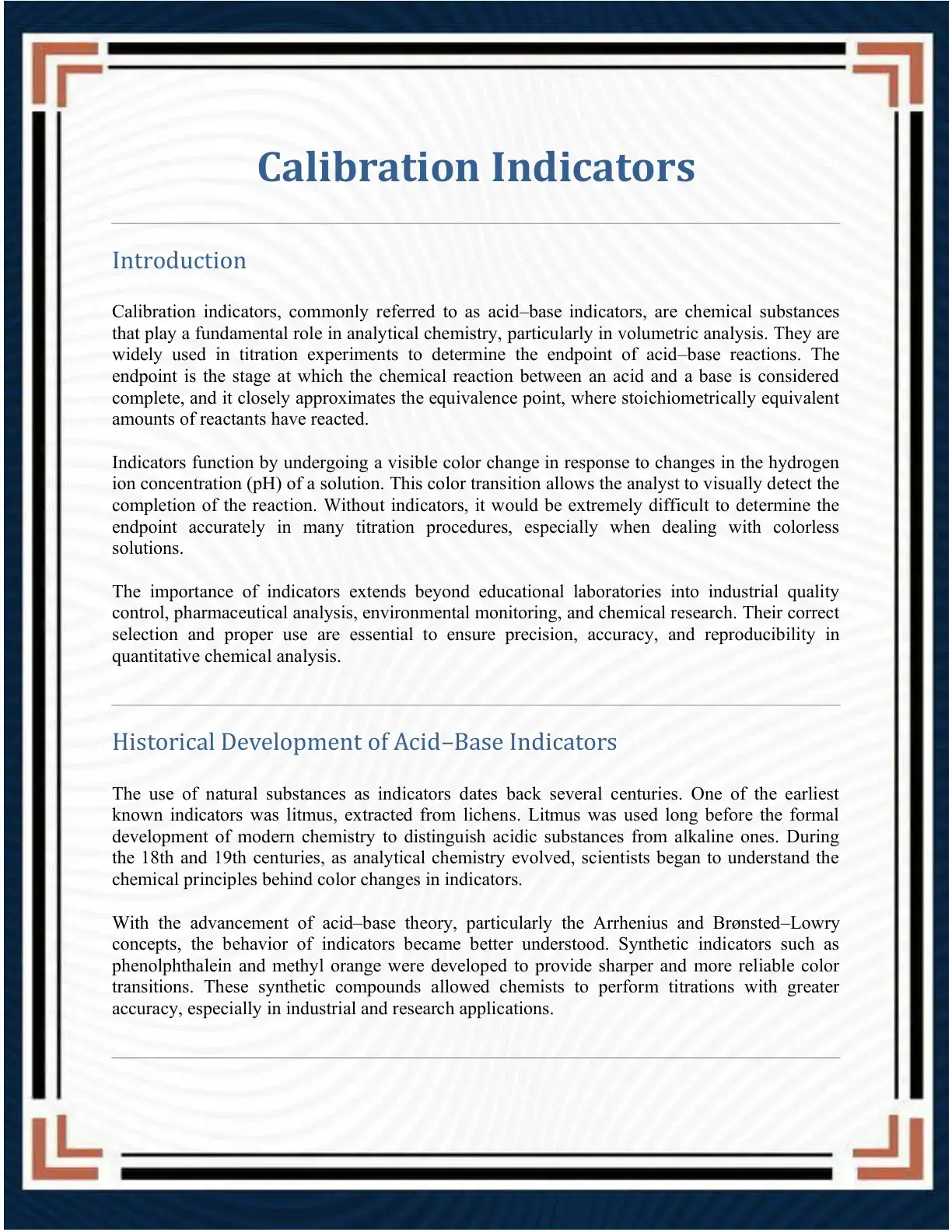 غلاف كتاب Calibration Indicators