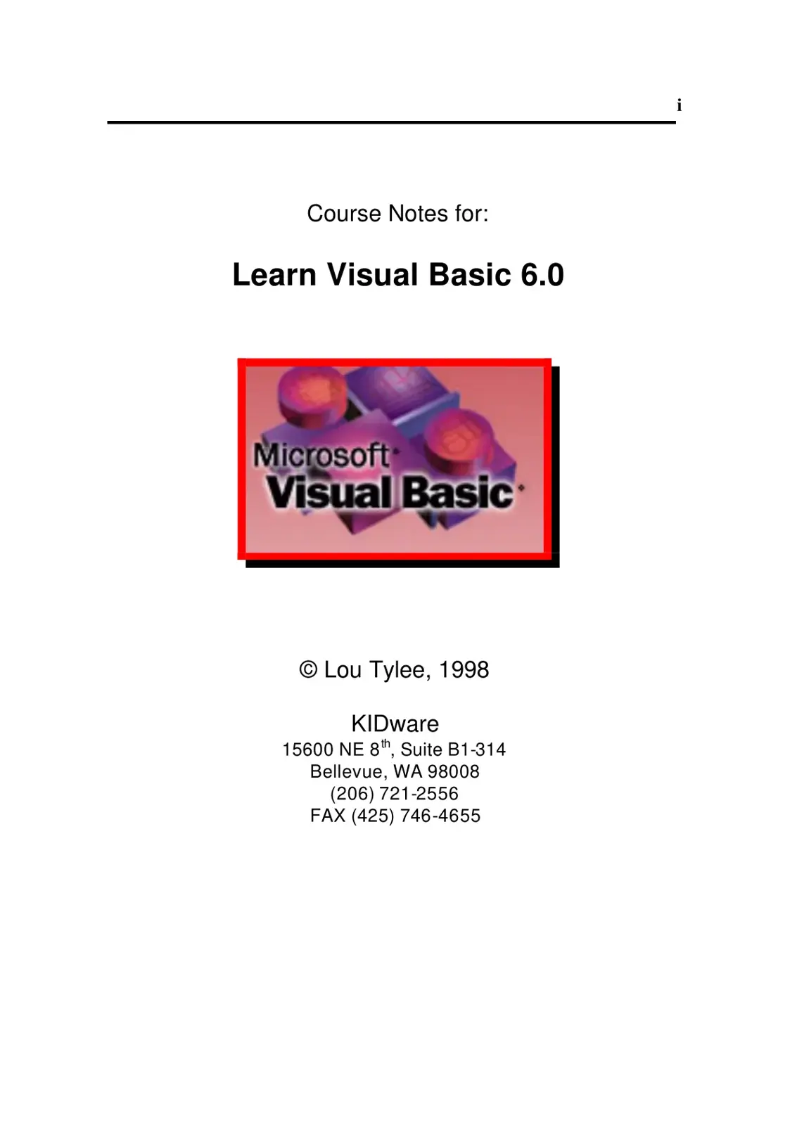 غلاف كتاب Learn Visual Basic 6.0