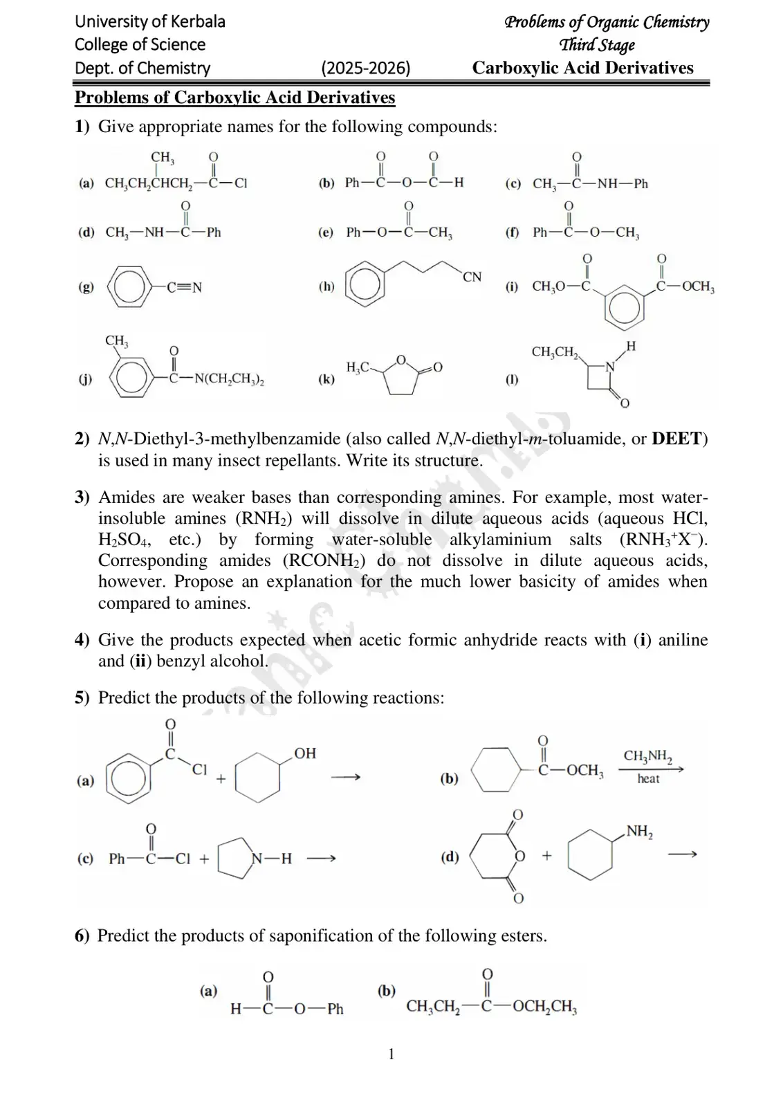 غلاف كتاب Problems of Carboxylic Acid Derivatives