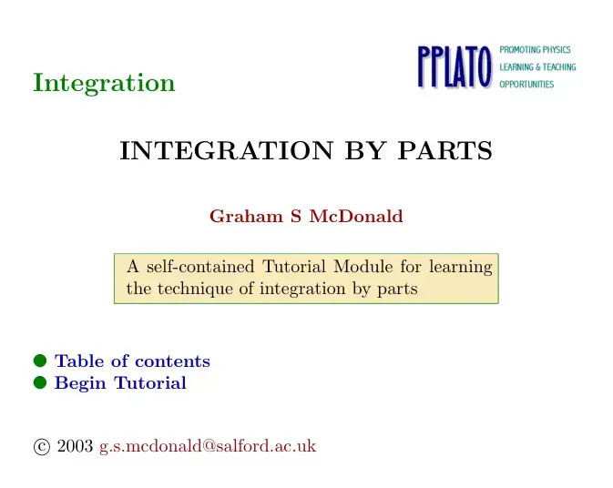 غلاف كتاب Integration by Parts