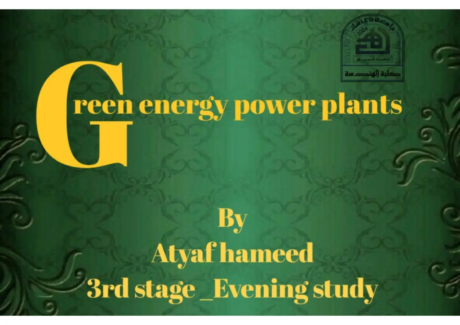 غلاف كتاب Green energy power plants