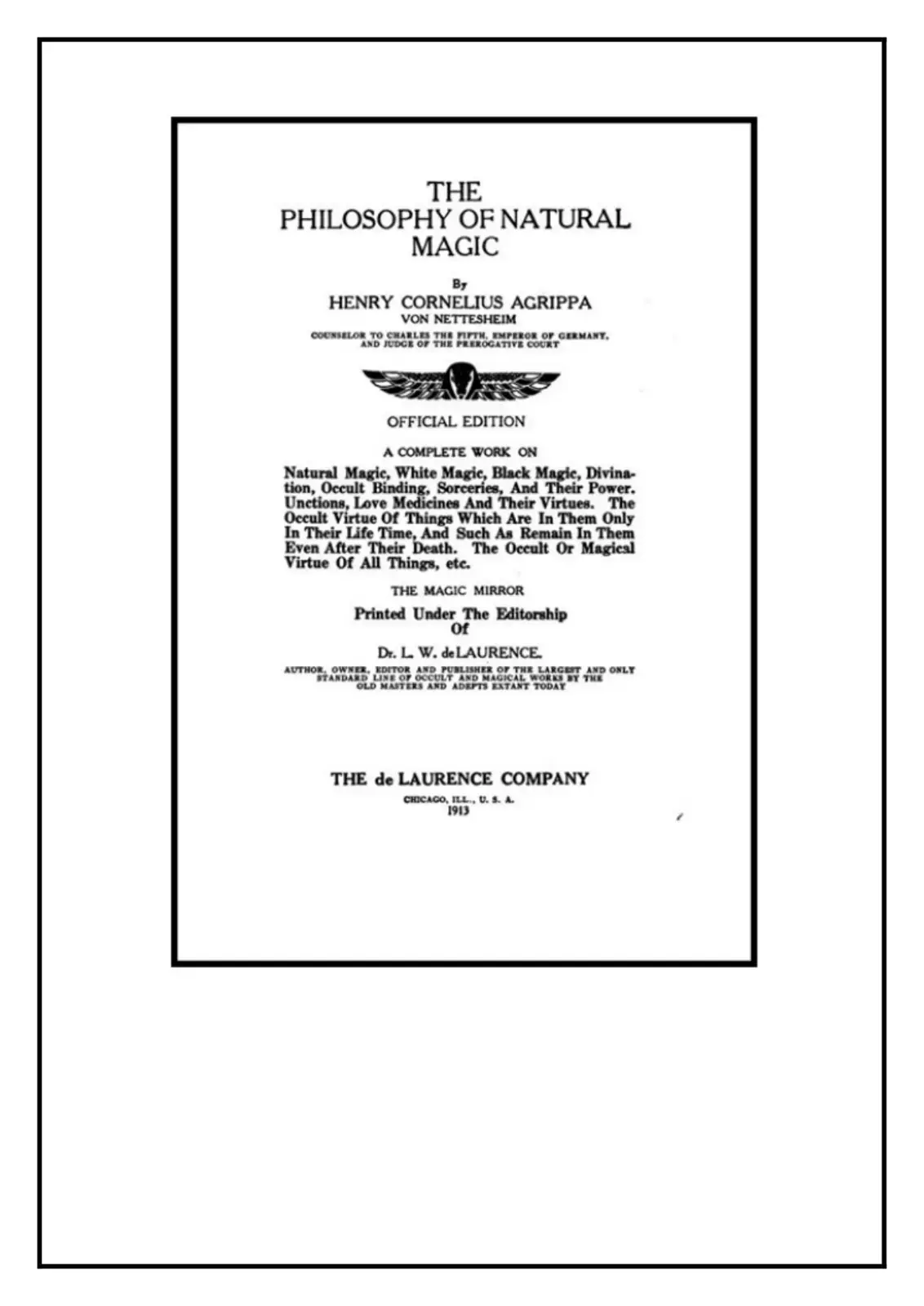 غلاف كتاب The Philosophy of Natural Magic