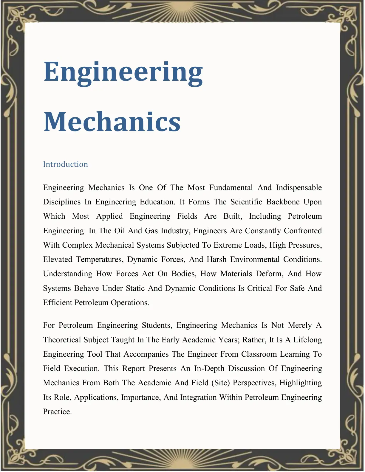 غلاف كتاب Engineering Mechanics Introduction