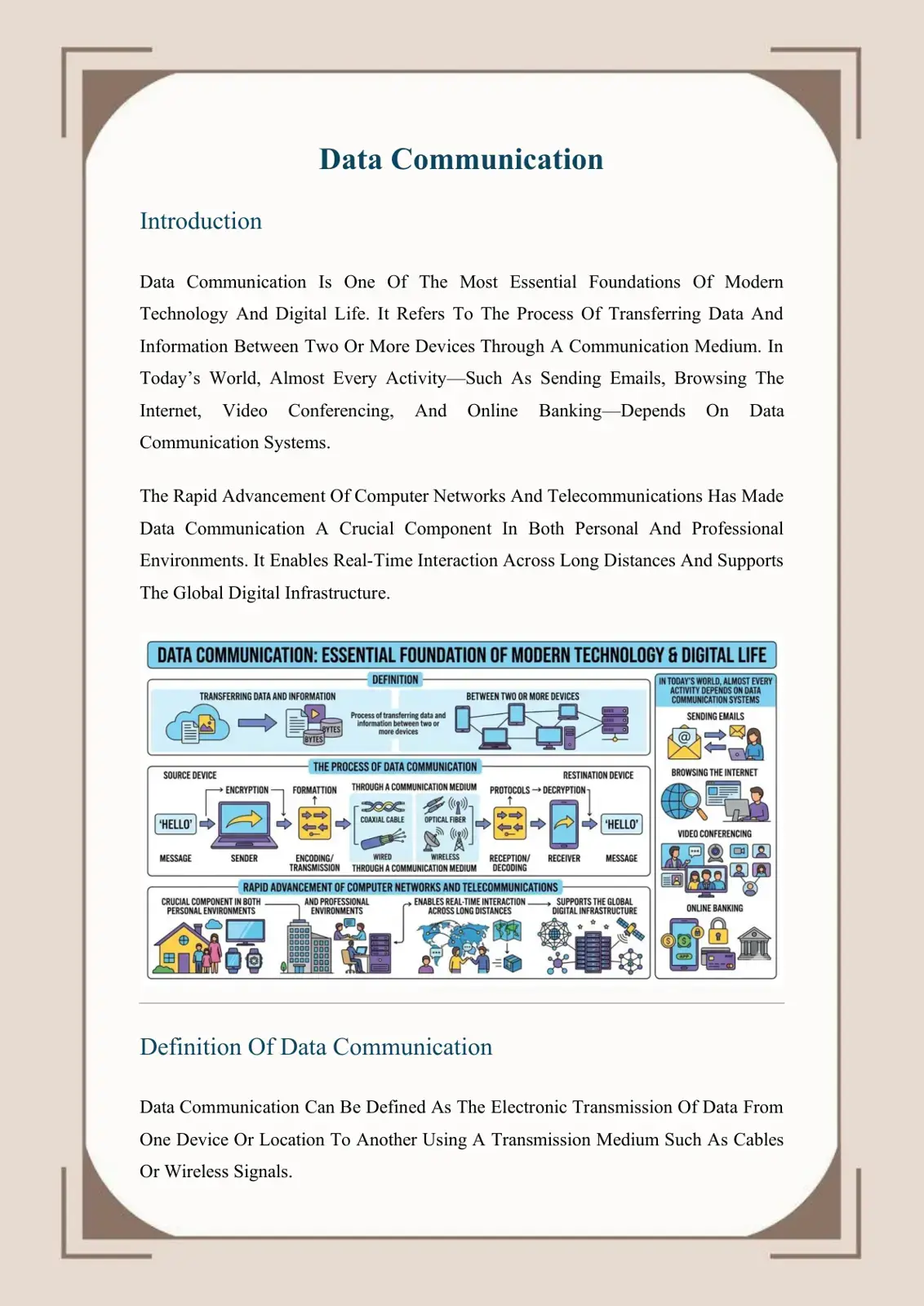غلاف كتاب Data Communication